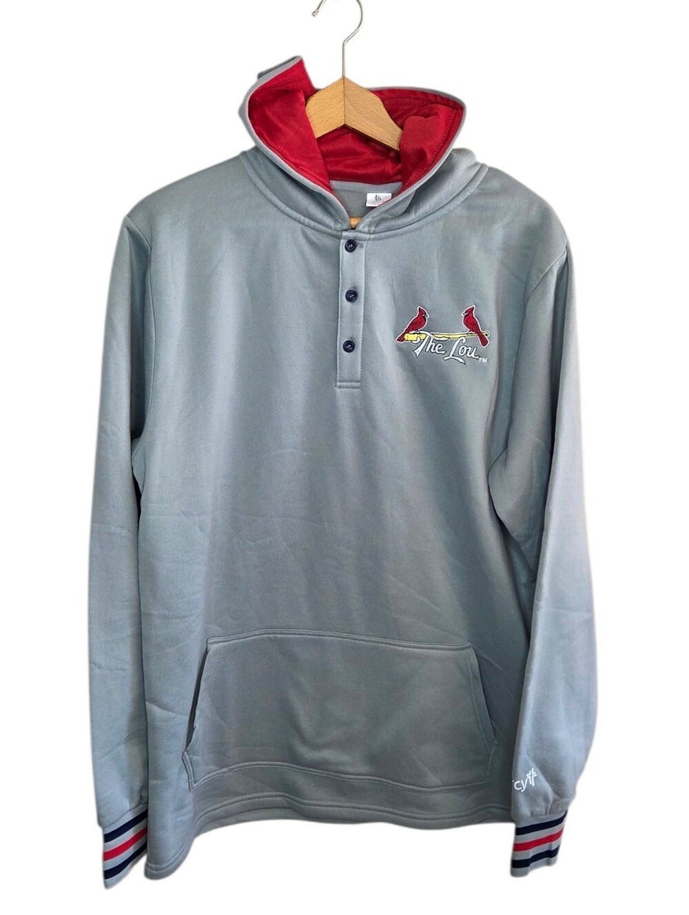 St. Louis Cardinals Gray Hoodie Sweatshirt Adult Size XL